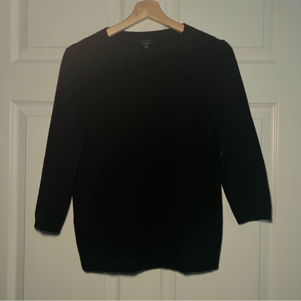 TALBOTS pure cashmere roundneck pullover sweater size small color black